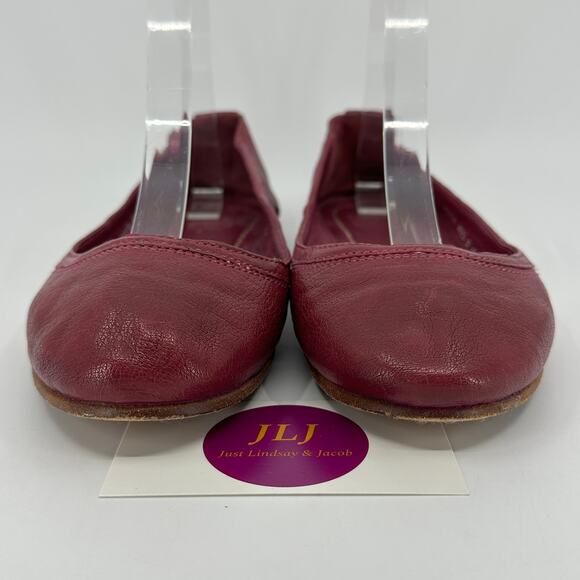 Frye Women's Carson Burgundy Leather Slip On Ballet Flats 72130 Size 8 B - Picture 2 of 11